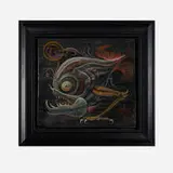 Joe Vaux, Goobi, oil on found panel in artist's frame