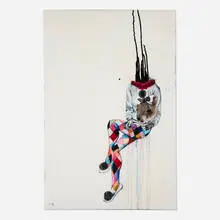 Candice Tripp, The Jester, oil and ink on canvas
