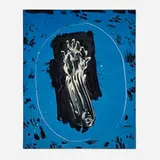 Blue Mirror White Hand by Emerson Woelffer, 1964, acrylic and oil on canvas, sold Aug 2024