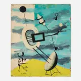 Untitled by Emerson Woelffer, oil on Masonite mounted to board, sold Aug 2024
