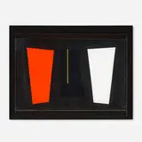 Three Keystones by Emerson Woelffer, oil on acrylic, painted wood, sold Aug 2024