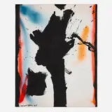 VVV by Emerson Woelffer, 1975, acrylic on canvas, sold Aug 2024