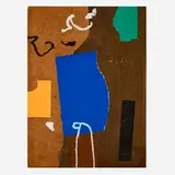 Untitled by Emerson Woelffer, 1984, collage and oil on Masonite, sold Aug 2024