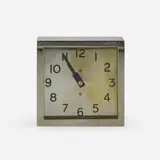 T&F Mercer, Queen Mary Stateroom clock, 1936, nickel-plated bronze, glass