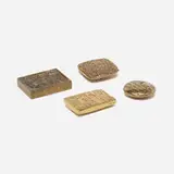 Monique Gerber, The Louvre Museum casting paperweights, set of four, c. 1975, bronze