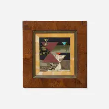 Richard Blow, Untitled (Triangles), c. 1960, hand-cut hardstone inlay in artist's frame