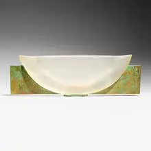 George Bucquet, Oval Bowl, 1997, cast glass, patinated copper