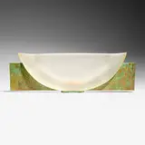 George Bucquet, Oval Bowl, 1997, cast glass, patinated copper