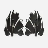 Albert Paley, Andirons, pair, 1996, forged and fabricated steel with a blackened finish