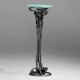 Albert Paley, Dragon's Back floor lamp, 2006, forged and fabricated steel with a blackened finish, frosted glass