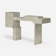 Christopher Gentner, Pewter console table, 2015, pewter over steel