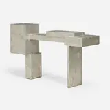 Christopher Gentner, Pewter console table, 2015, pewter over steel