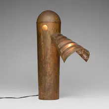 Jonathan Bonner, Duck lamp, c. 1990, patinated copper, bronze, plastic
