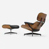 Charles and Ray Eames, 670 lounge chair and 671 ottoman, rosewood, leather upholstery, enameled and brushed aluminum