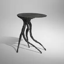 Medusa table by James Bearden, 2022, plasma-carved steel with metallic polywash finish, sold Jan 2025