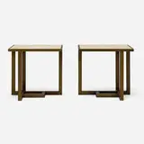 Paul Dupré-Lafon, Occasional tables, pair, wrought iron, parchment