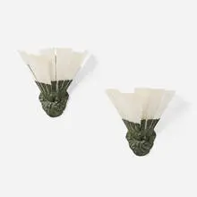 Albert Cheuret, Sconces, pair, c. 1925, patinated bronze, alabaster