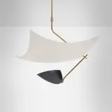 Angelo Lelii, Ceiling lamp, 1954, brass, enameled aluminum