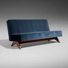 Pierre Jeanneret, Sofa from Punjab University, Chandigarh, 1952-56, upholstery, teak