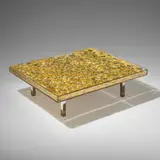 Yves Klein, Table d'Or, 22 karat gold leaf, glass, acrylic, chrome-plated metal, plywood