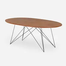 Richard E. Filipowski, Prototype dining table, c. 1953, walnut, lacquered steel