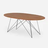 Richard E. Filipowski, Prototype dining table, c. 1953, walnut, lacquered steel