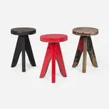 Richard E. Filipowski, Prototype work stools, set of three, c. 1953, painted pine