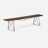 Richard E. Filipowski, Prototype bench, c. 1953, oak, lacquered steel