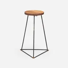 Richard E. Filipowski, Prototype stool / plant stand, c. 1953, enameled steel, oak plywood