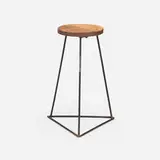 Richard E. Filipowski, Prototype stool / plant stand, c. 1953, enameled steel, oak plywood