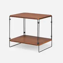 Richard E. Filipowski, Prototype occasional table, c. 1953, walnut plywood, lacquered steel