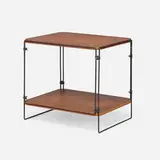 Richard E. Filipowski, Prototype occasional table, c. 1953, walnut plywood, lacquered steel
