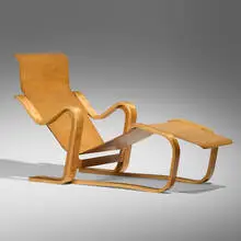 Long Chair by Marcel Breuer, steam bent and laminated birch plywood, sold Dec 2025