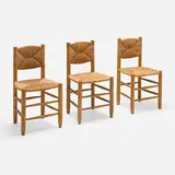 Charlotte Perriand, Straight-Back chairs from Hotel Doron, Méribel, France, set of three