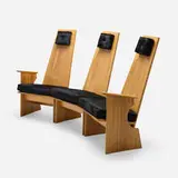 Jean-Jacques Erny, Three-seater, c.1970, elm, cowhide upholstery