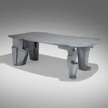 Jim Cole, Desk, 2000, enameled aluminum, stainless steel