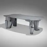 Jim Cole, Desk, 2000, enameled aluminum, stainless steel
