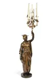 Emile Guillemin, bronze figural seven light figural torchiere 'Femme Japonaise (grandeur originale)', 1880, bronze