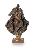Albert-Ernest Carrier-Belleuse, bronze portrait bust of Rembrandt van Rijn