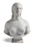 Hirman Powers, carved Carrara marble bust of 'Eve Disconsolate', marble