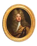 Sir Godfrey Kneller, Portrait of a gentleman , bust-length, in yellow costume, oil on canvas, oval