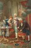 Giuseppe Ballesio, A difficult choice, oil on canvas