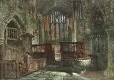 Louise Rayner, Haddon Hall Chapel, watercolour and bodycolour
