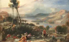 Henry Andrews, Fête champêtre, oil on canvas