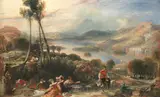 Henry Andrews, Fête champêtre, oil on canvas