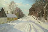 Harald Pryn, A snowy track, oil on canvas