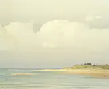 Pierre de Clausade, Golden sands, oil on canvas