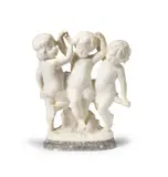 Guglielmo Pugi, carved alabaster figural group of three dancing putti, alabaster