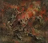 Bernard Schultze, Ong, 1957, Mischtechnik auf Leinwand