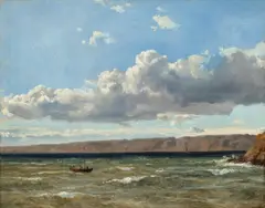 Die Küste bei Marseille by Emanuel Larsen, Um 1853, Öl auf Papier auf Leinwand, sold Nov 2013